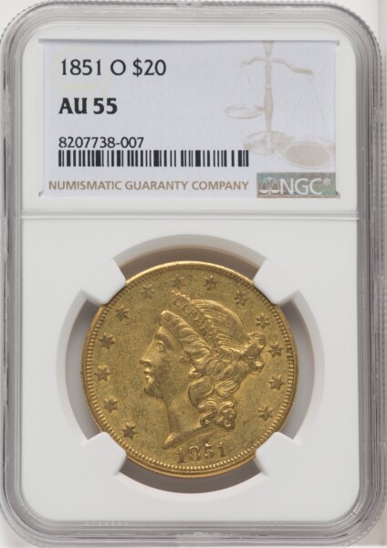 1851-O $20 55 NGC