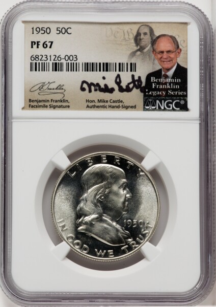 1950 50C Mike Castle Franklin Series 67 NGC