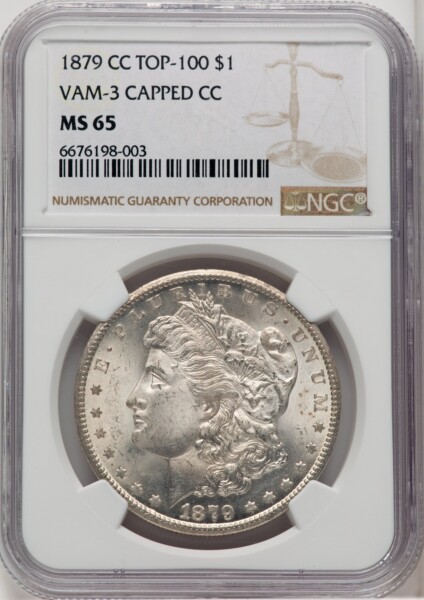 1879-CC $1 VAM 3 Capped Die 65 NGC
