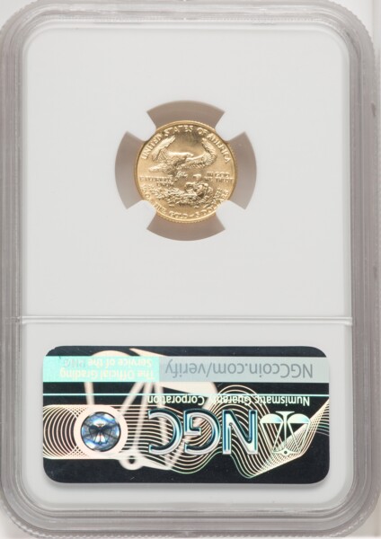 1986 $5 Tenth-Ounce Gold Eagle, MS 70 NGC