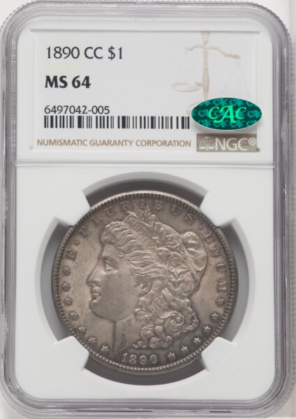 1890-CC S$1 CAC 64 NGC