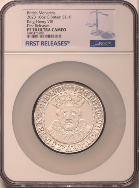 Charles III silver Proof "King Henry VIII" 10 Pounds (10 oz) 2023 PR70  Ultra Cameo NGC, 70 NGC