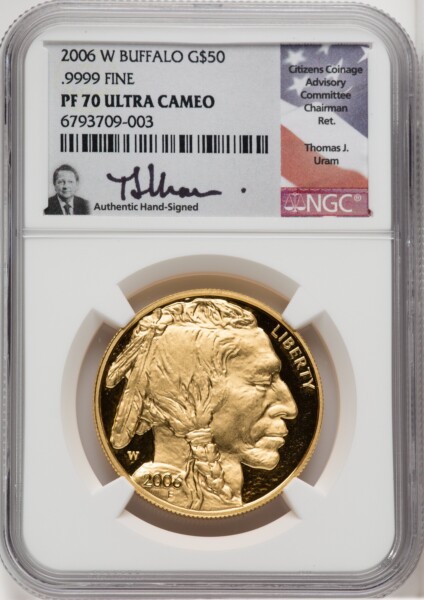 2006-W $50 One-Ounce Gold Buffalo, .9999 Fine Gold, PR, DC 70 NGC