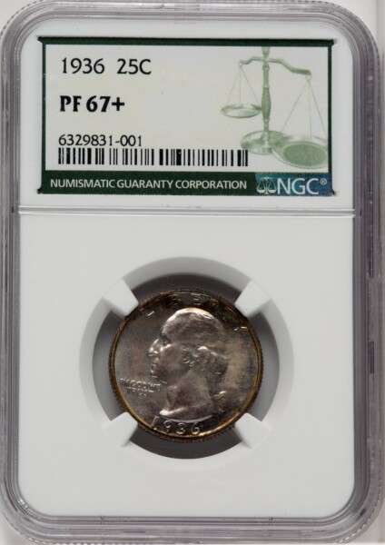 1936 25C NGC Plus Green Label 67 NGC