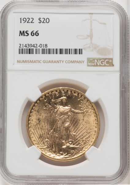 1922 $20 66 NGC