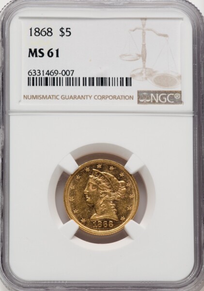 1868 $5 61 NGC
