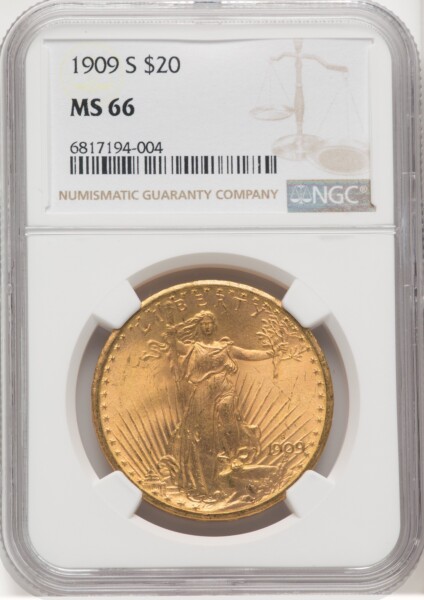 1909-S $20 66 NGC