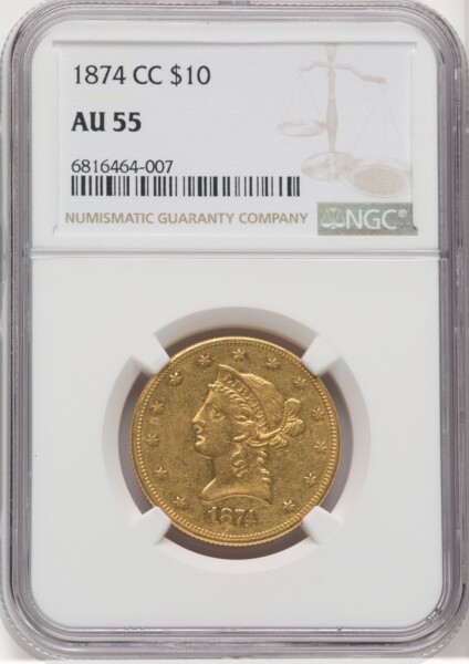 1874-CC $10 55 NGC