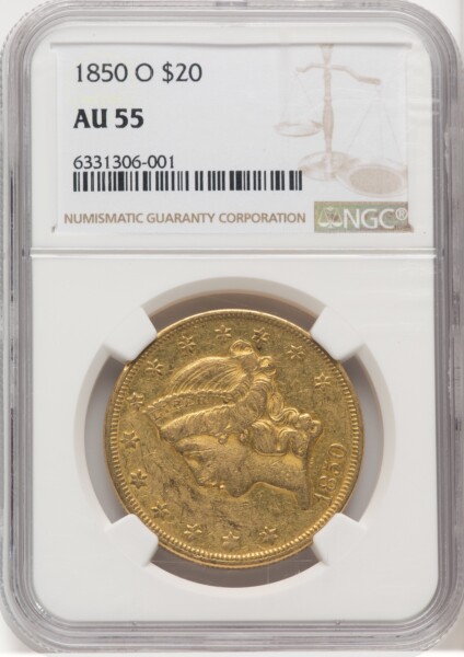 1850-O $20 55 NGC
