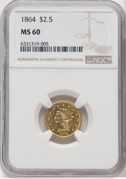 1864 $2 1/2 60 NGC