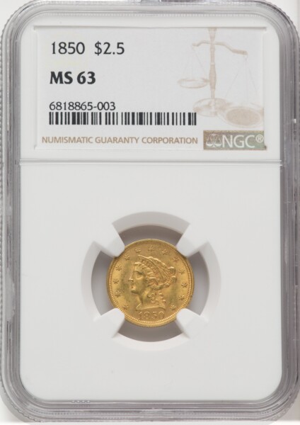1850 $2 1/2 63 NGC