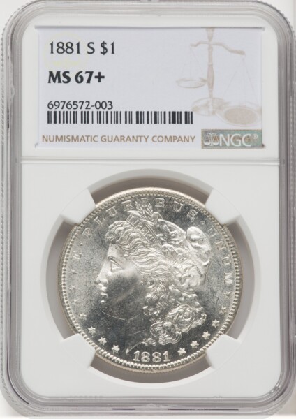 1881-S S$1 NGC Plus 67 NGC