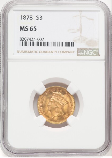 1878 $3 65 NGC