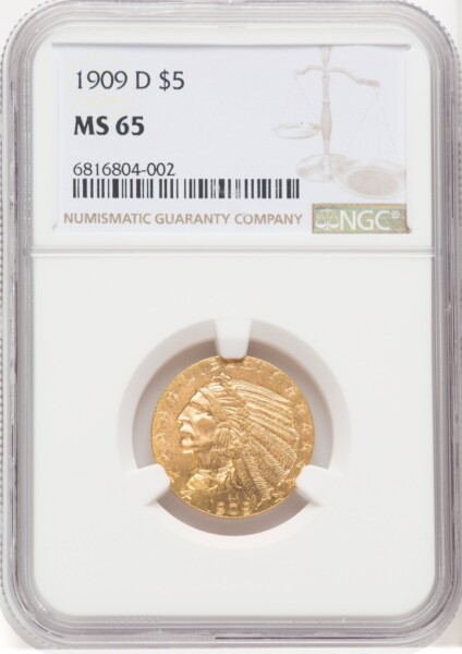 1909-D $5 65 NGC