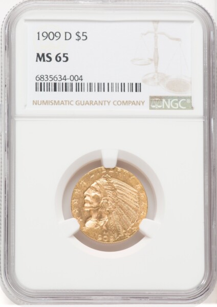 1909-D $5 65 NGC