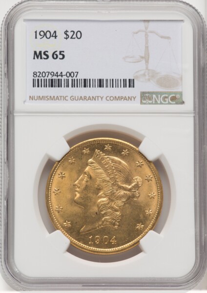 1904 $20 Liberty 65 NGC