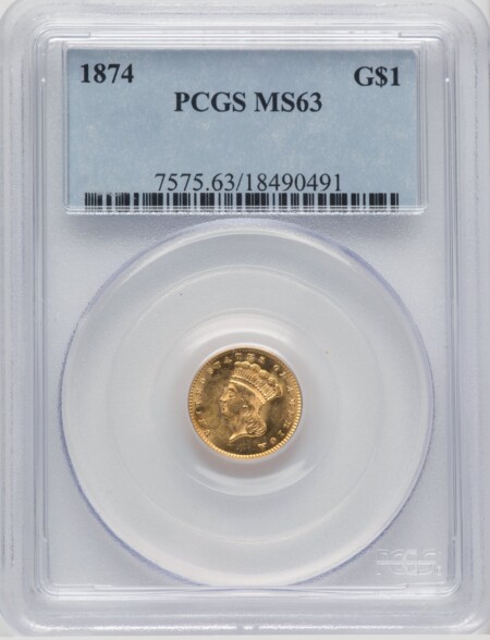 1874 G$1 63 PCGS