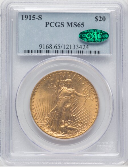 1915-S $20 CAC 65 PCGS