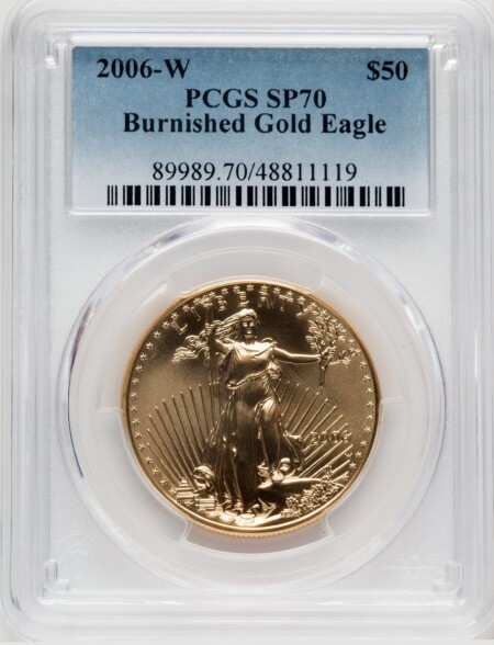 2006-W $50 One-Ounce Gold Eagle, MS Blue Gradient 70 PCGS
