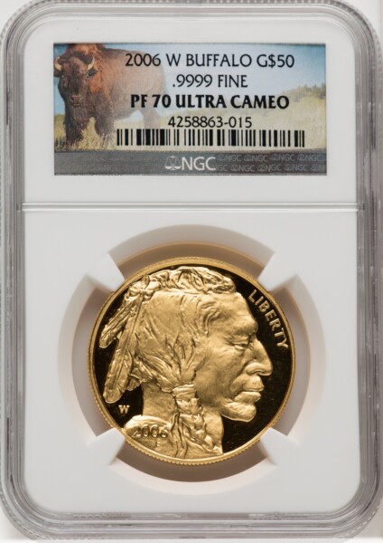 2006-W $50 One-Ounce Gold Buffalo, .9999 Fine Gold, PR, DC 70 NGC