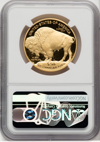 2008-W $50 One-Ounce Gold Buffalo, .9999 Fine Gold, PR, DC 70 NGC