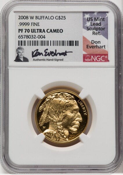 2008-W $25 Half-Ounce Gold Buffalo, PR DC 70 NGC