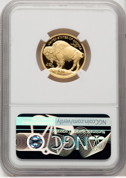 2008-W $10 Quarter-Ounce Gold Buffalo, PR, DC Mike Castle 70 NGC