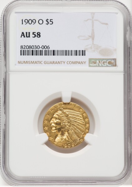 1909-O $5 58 NGC