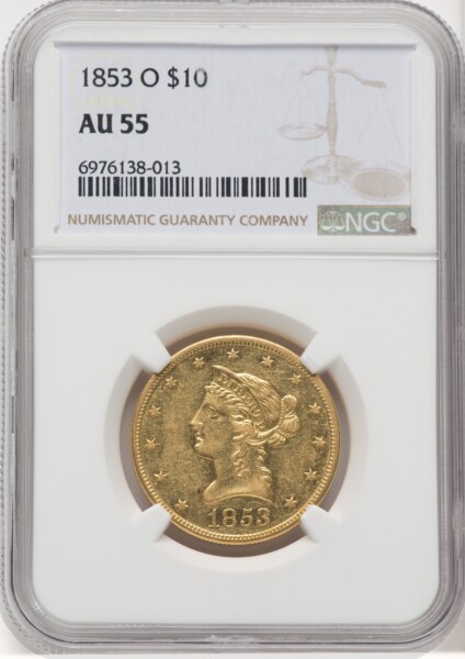 1853-O $10 55 NGC