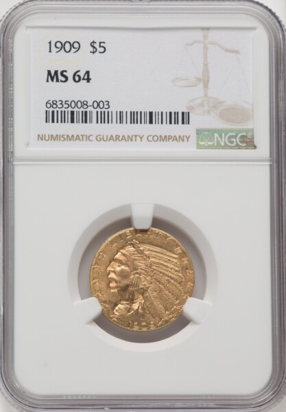 1909 $5 62 NGC