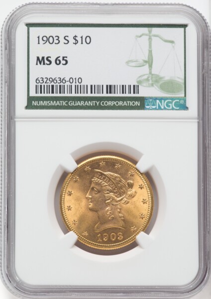 1903-S $10 Green Label 65 NGC