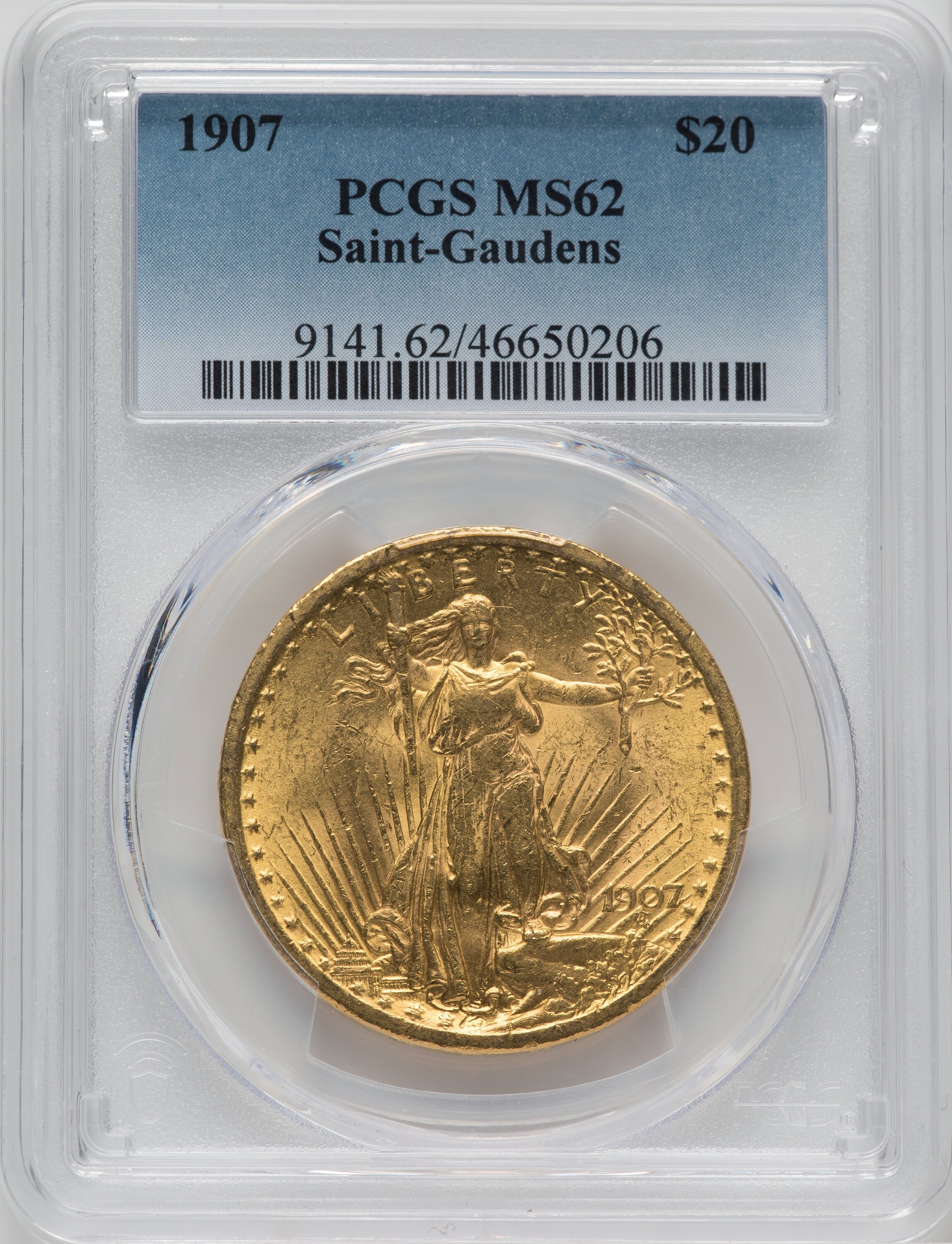 1907 $20 Saint, MS 62 PCGS