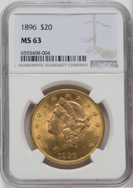 1896 $20 63 NGC