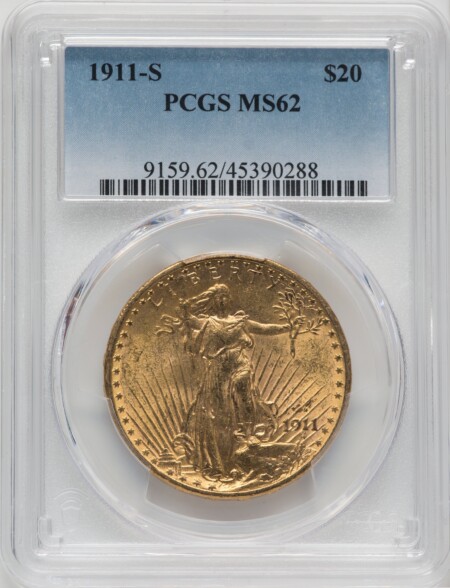 1911-S $20 62 PCGS