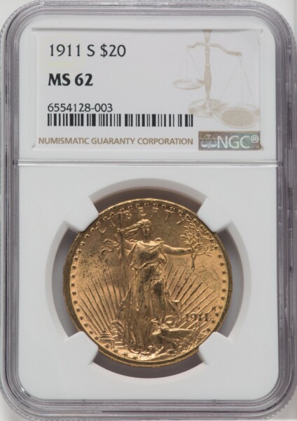 1911-S $20 62 NGC