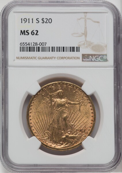 1911-S $20 62 NGC
