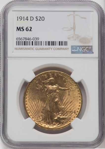 1914-D $20 62 NGC