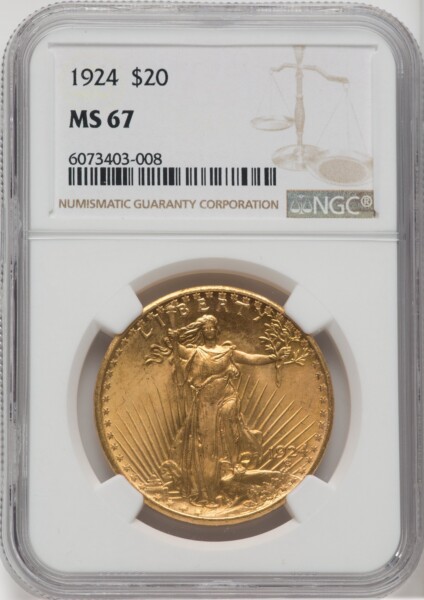 1924 $20 Saint 67 NGC