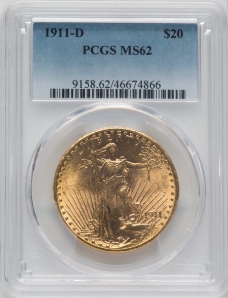 1911-D $20 62 PCGS