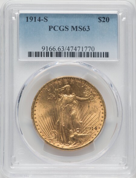 1914-S $20 63 PCGS