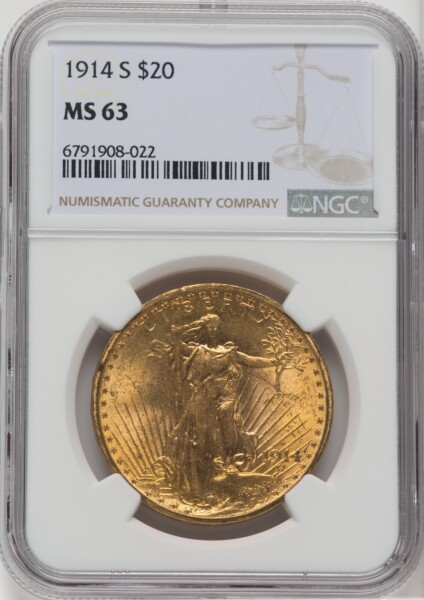 1914-S $20 63 NGC