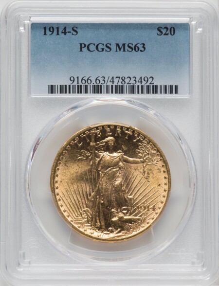 1914-S $20 63 PCGS