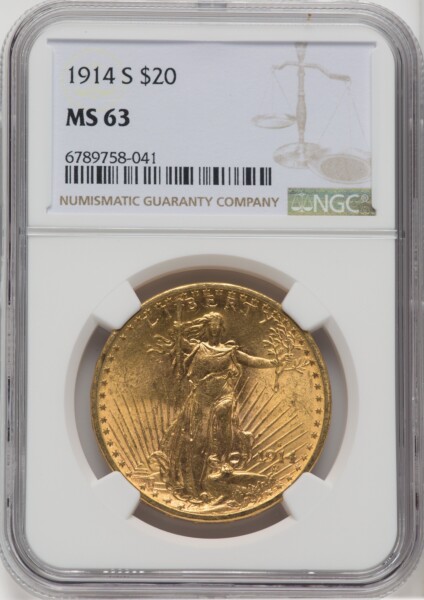 1914-S $20 63 NGC