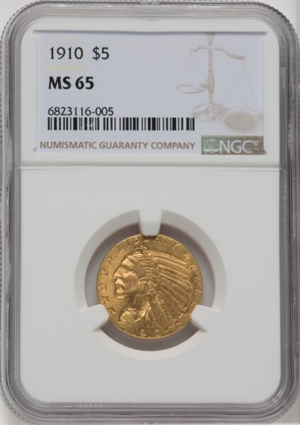 1910 $5 65 NGC
