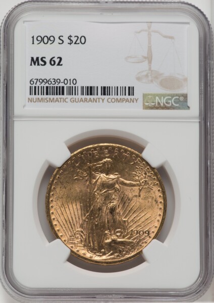 1909-S $20 62 NGC