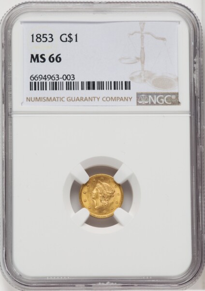 1853 G$1 66 NGC