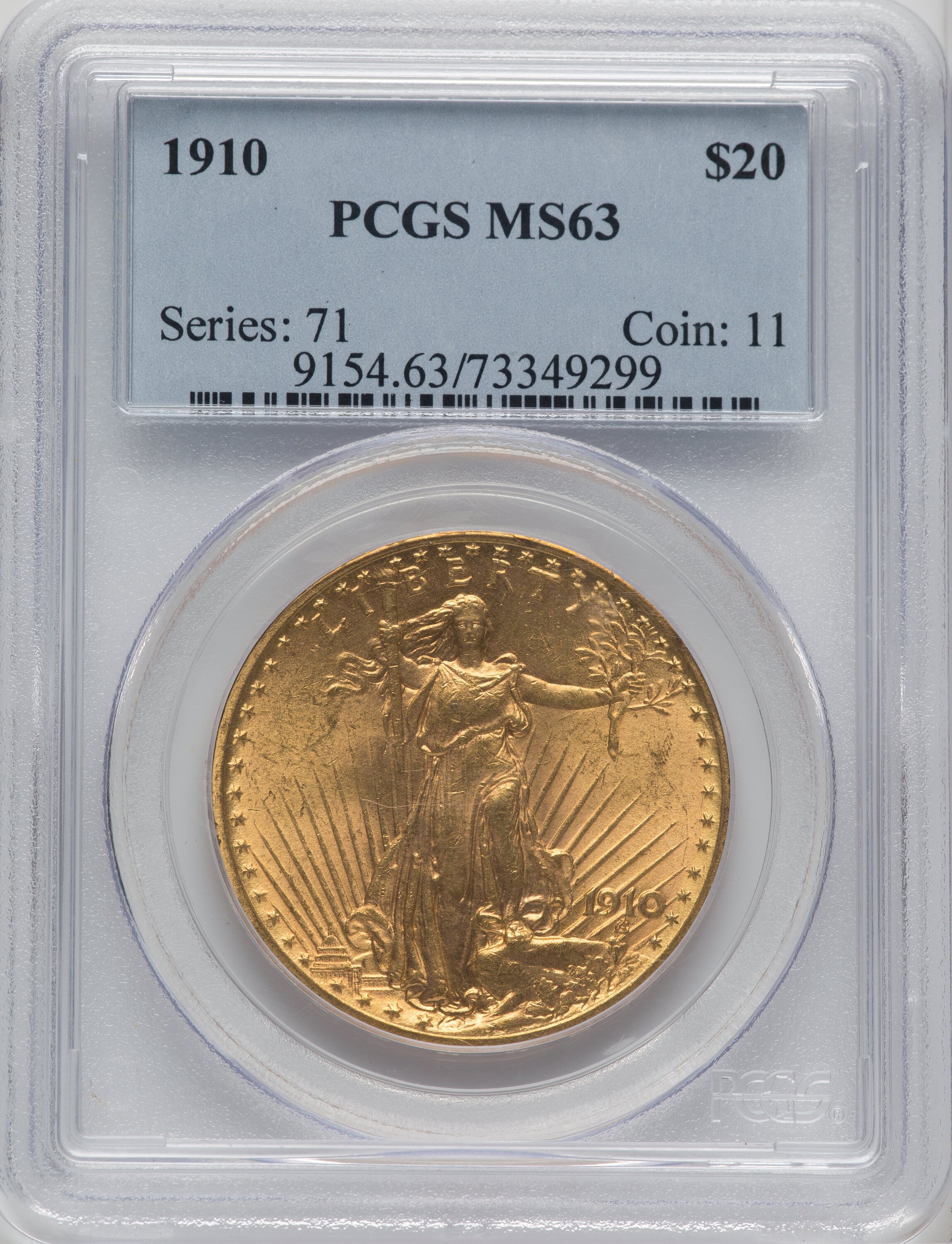 1910 $20 63 PCGS