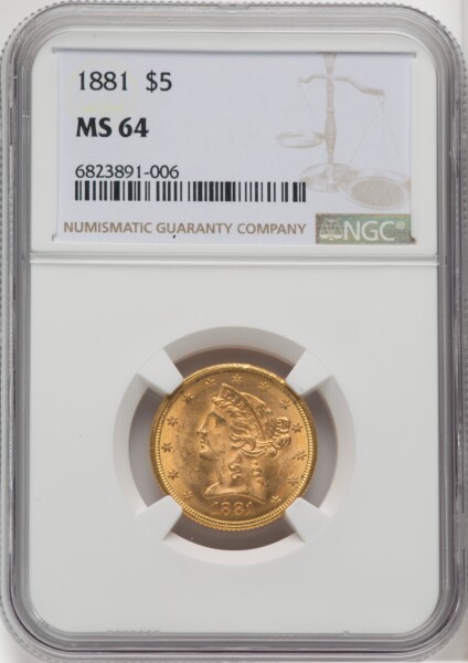 1881 $5 64 NGC