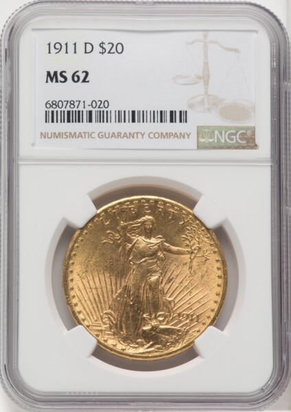 1911-D $20 62 NGC