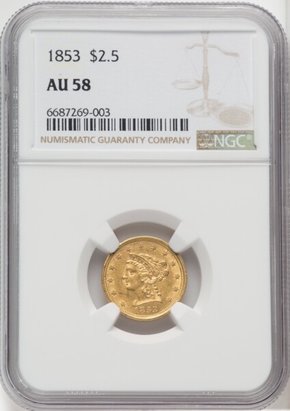1853 $2 1/2 58 NGC